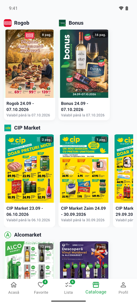Fila Cataloage din redu, cu cataloagele săptămânale ale magazinelor