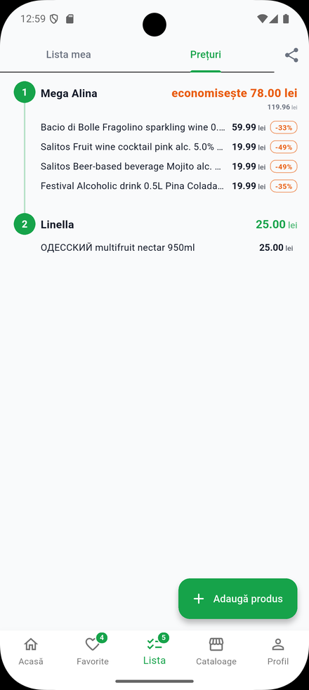 Compararea prețurilor între magazine în redu