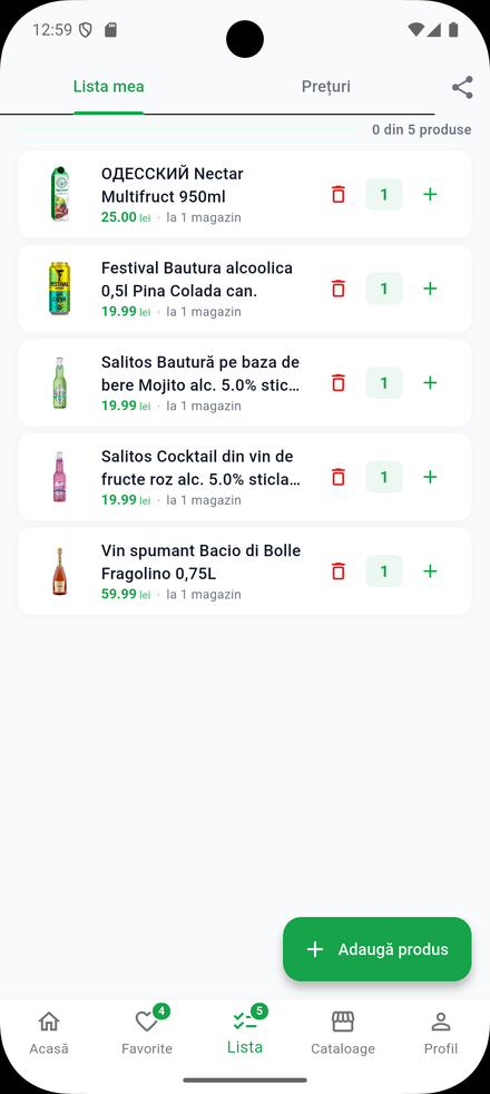 Lista de cumpărături cu Best Prices în redu